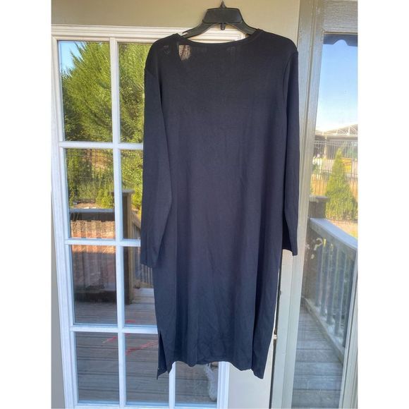 Ming Wang Black Cut-Out 3/4 Sleeve Knit Dress, Size XL, MSRP $286+ - Picture 5 of 8